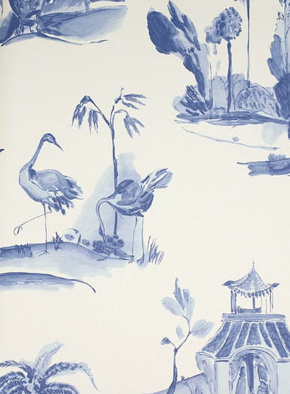 Tapete Palais Chinois - White/ Blue