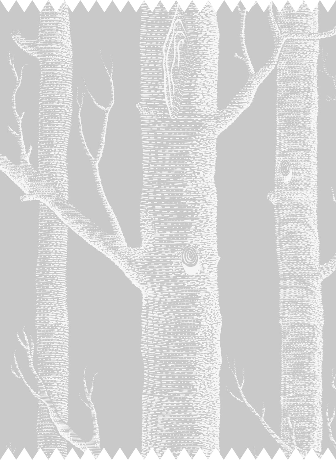 Stoff Woods Linen Union - White on Soft Grey