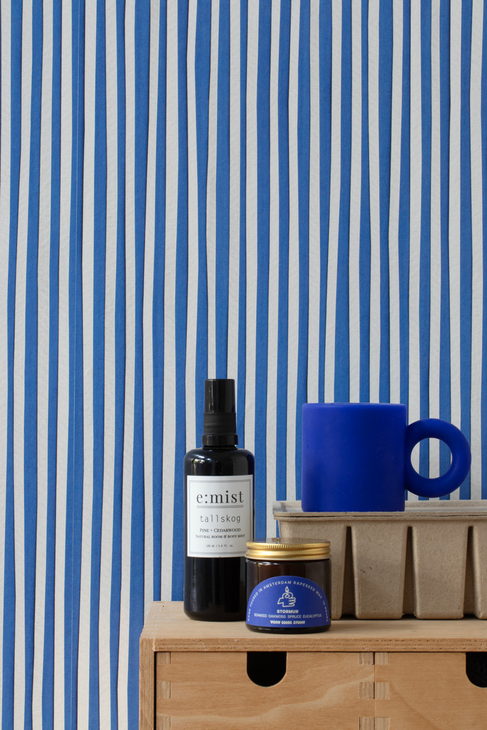 Tapete Stripes / Strepen - Cobalt Blue / Kobaltblauw