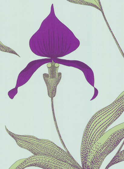 Tapete Orchid - Türkis/ Violett