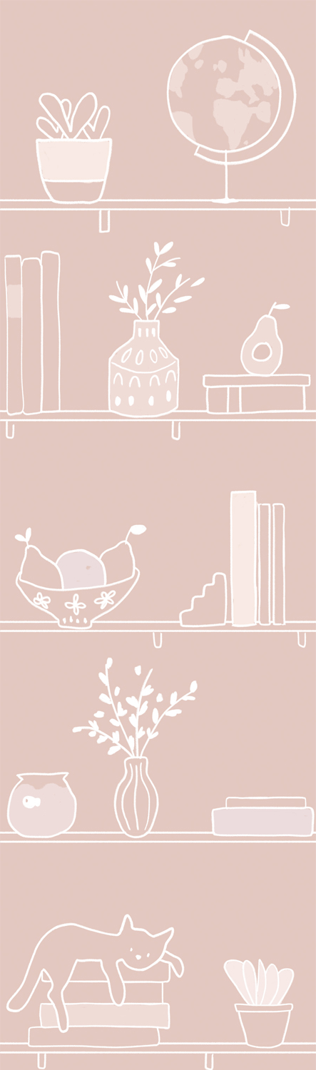 Tapete My Library - Pinky