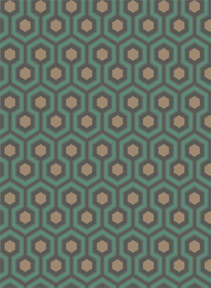 Tapete Hicks Hexagon - Teal/ Gold
