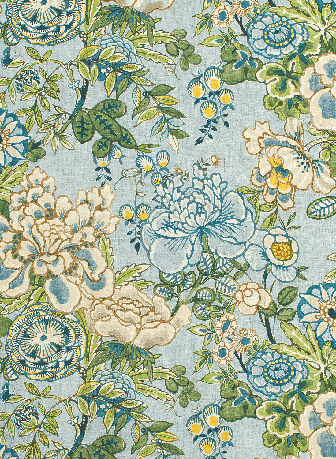 Tapete Peony Garden - Spa Blue