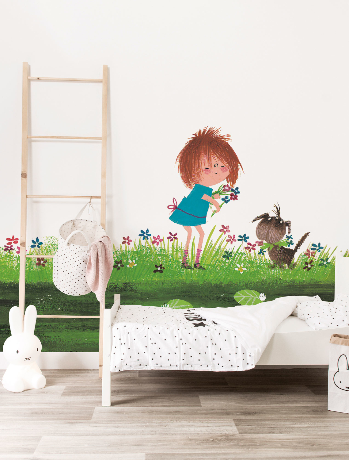 Wandbild Picking Flowers - Multicolor - 2.922m Breite