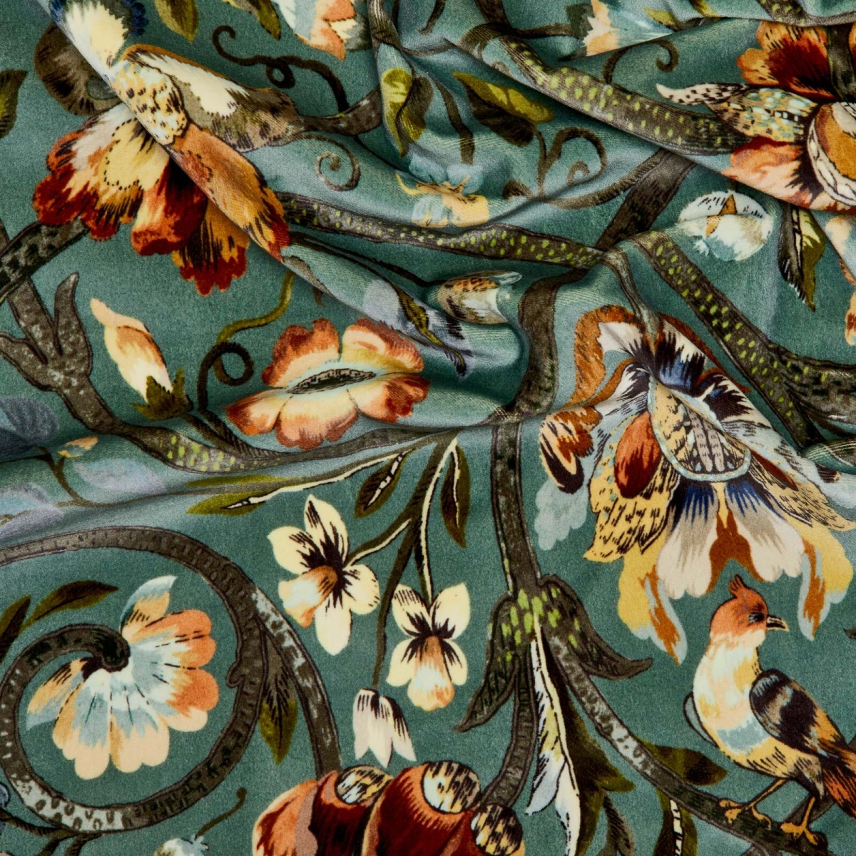 Stoff Gaia - Velvet - Prussian Blue