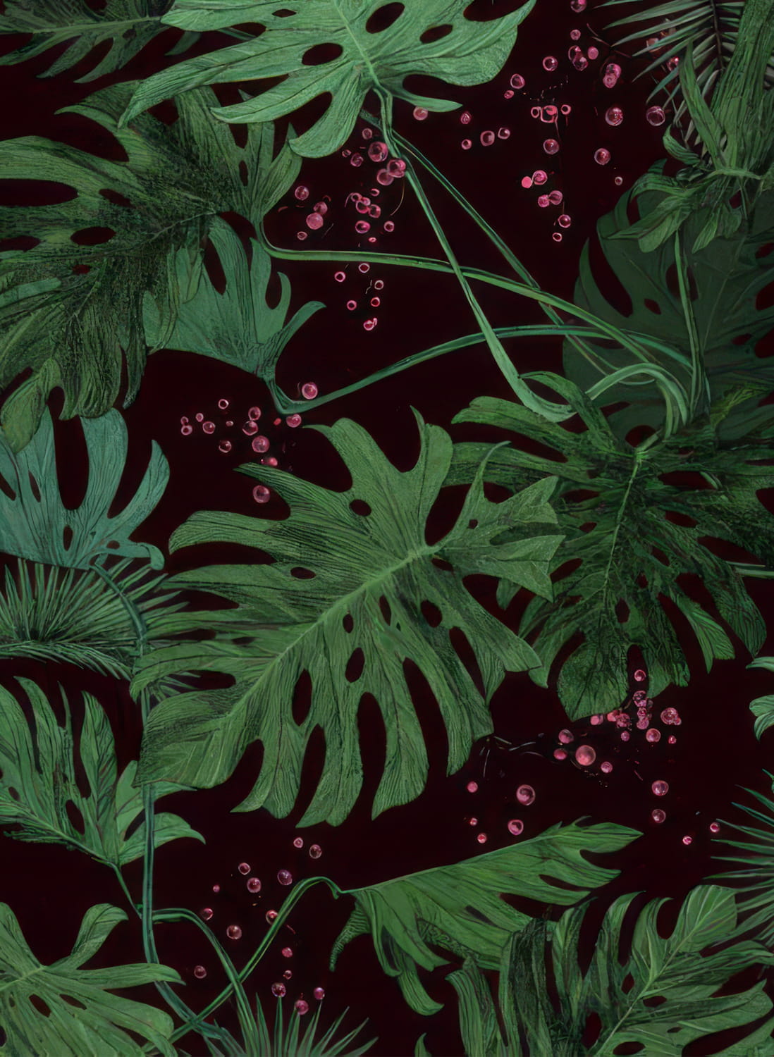 Tapete Dentelle Végétale - Prune