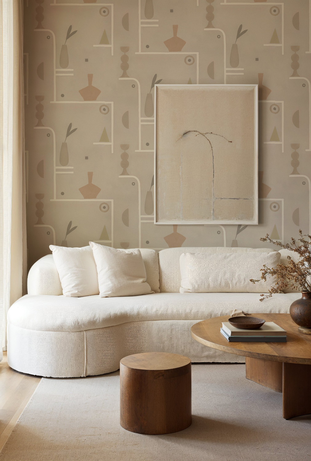 Tapete Archaeological Forms - Grey