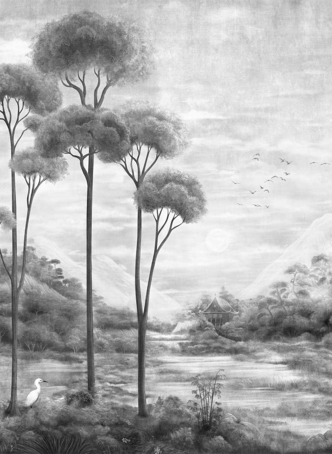 Wandbild Xi Hu Lake - Onyx - Linen