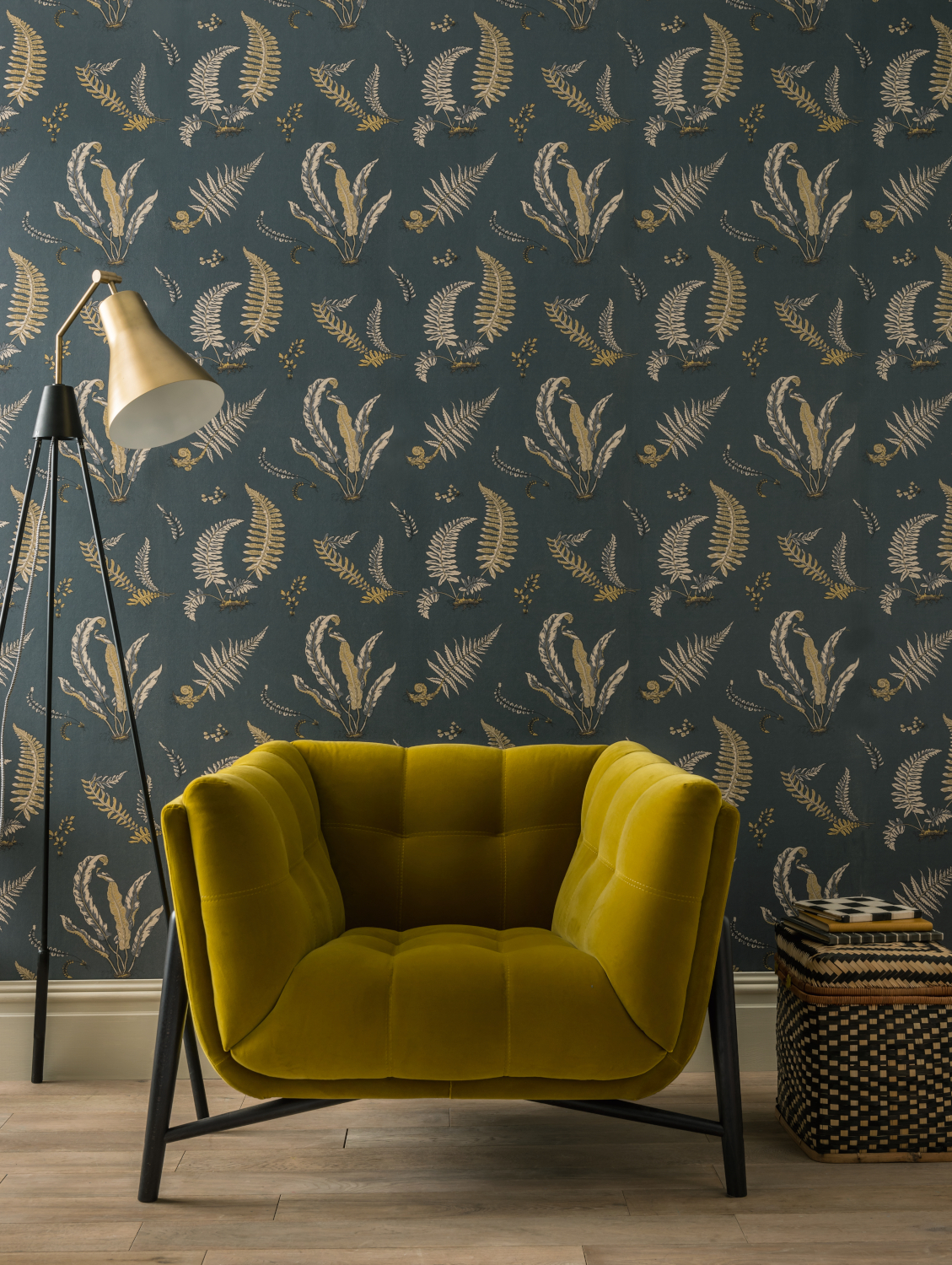 Tapete Ferns - Charcoal/ Bronze