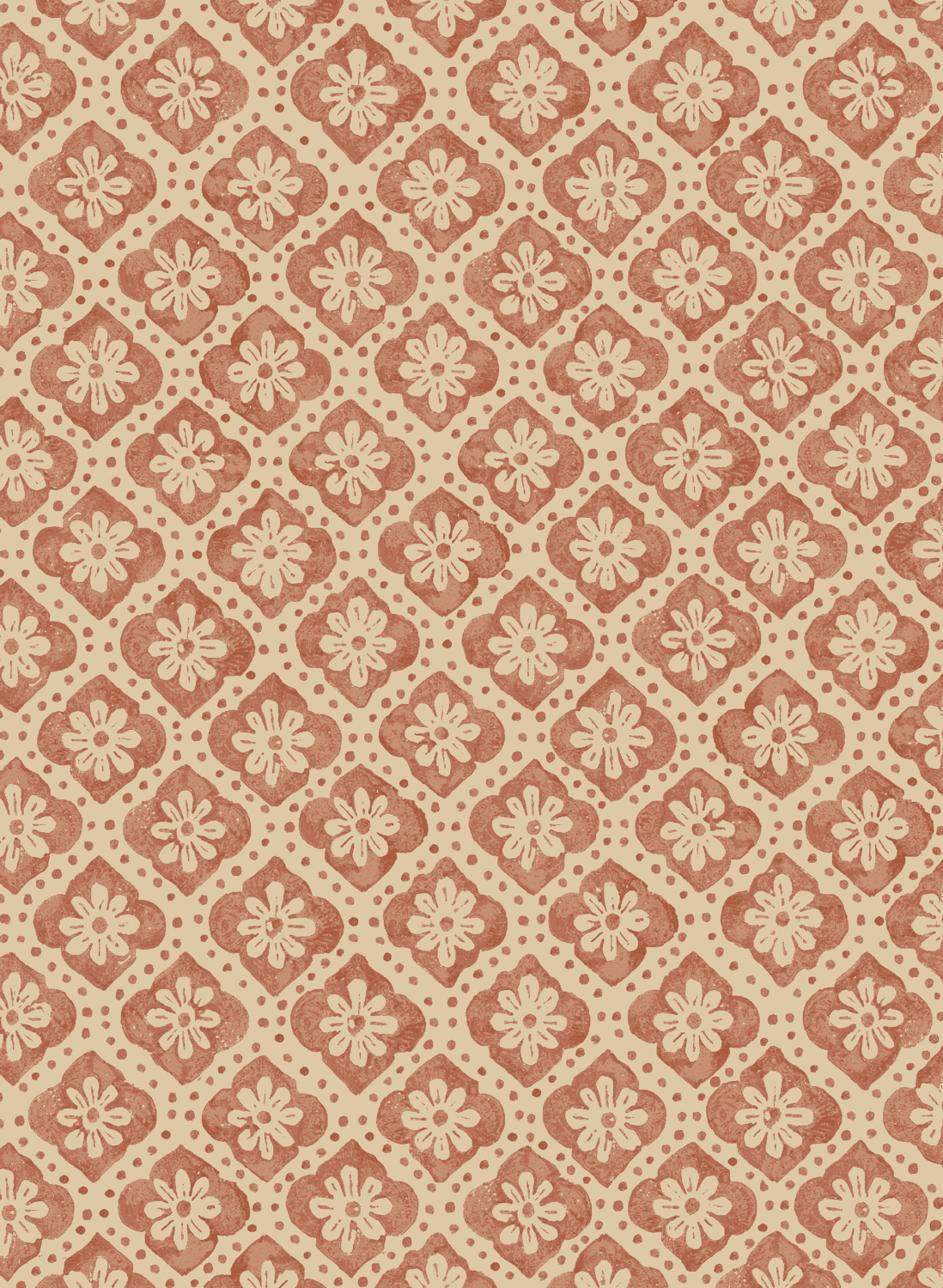 Tapete Indus Flower - Soft Red
