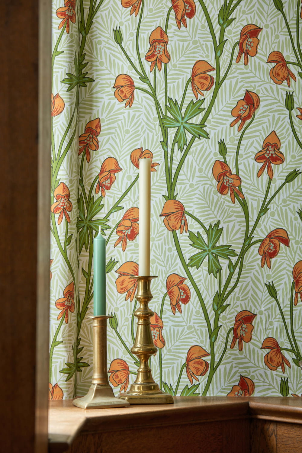 Tapete Monkshood - Tangerine/ Sage