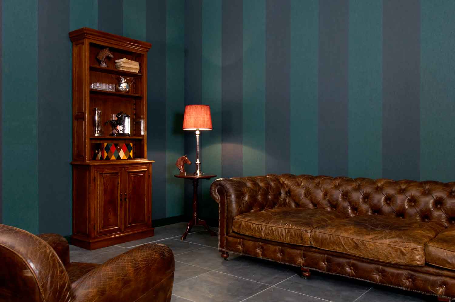 Tapete Grande Stripe - Black Tie et Bottle Green