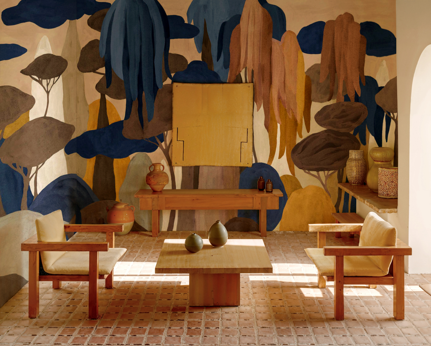 Wandbild Camécuaro Bamboo - Indigo