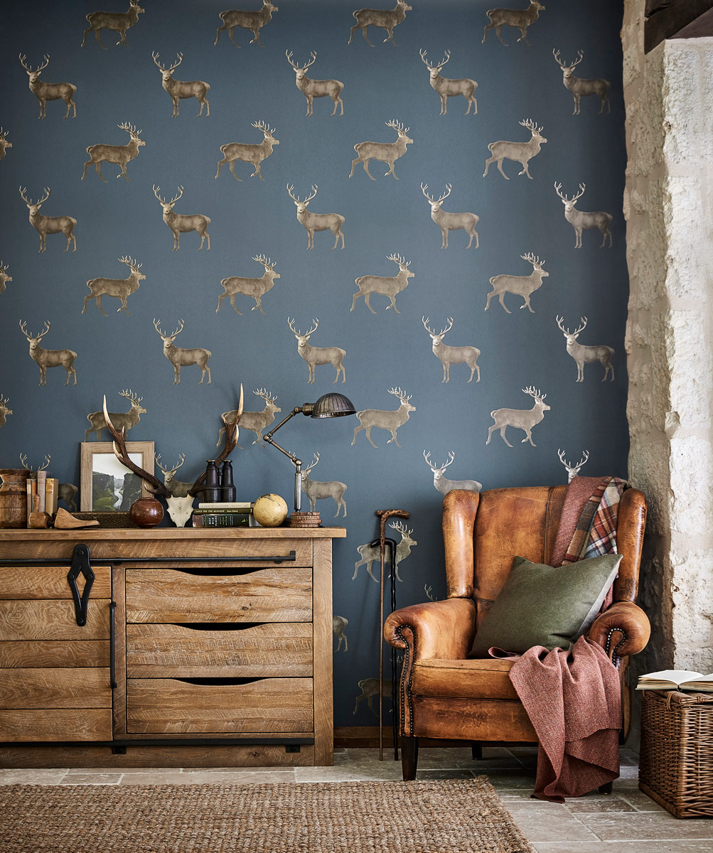 Tapete Evesham Deer - Indigo