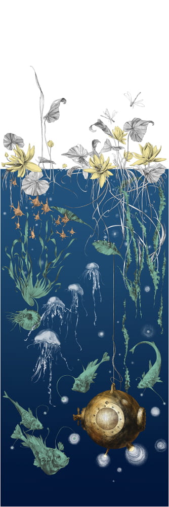 Tapete Nautilus/Méduses/Nénuphars - Marine - Nautilus droit - Marine