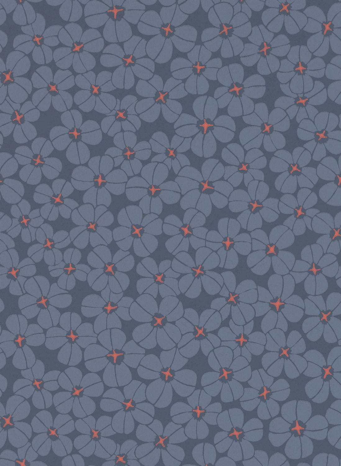 Tapete Flower Shower - Indigo