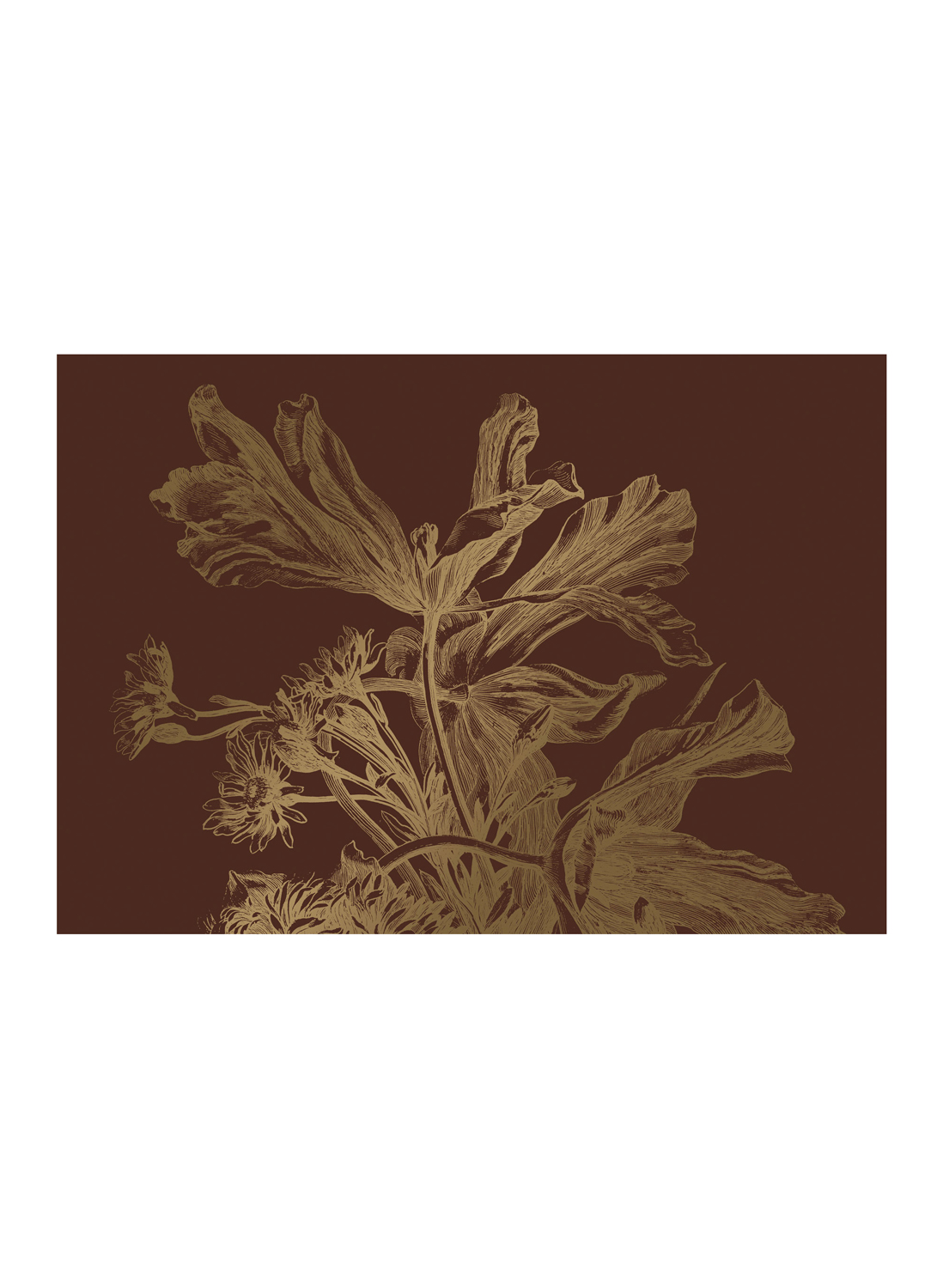Wandbild Engraved Flowers Gold 5 - XL