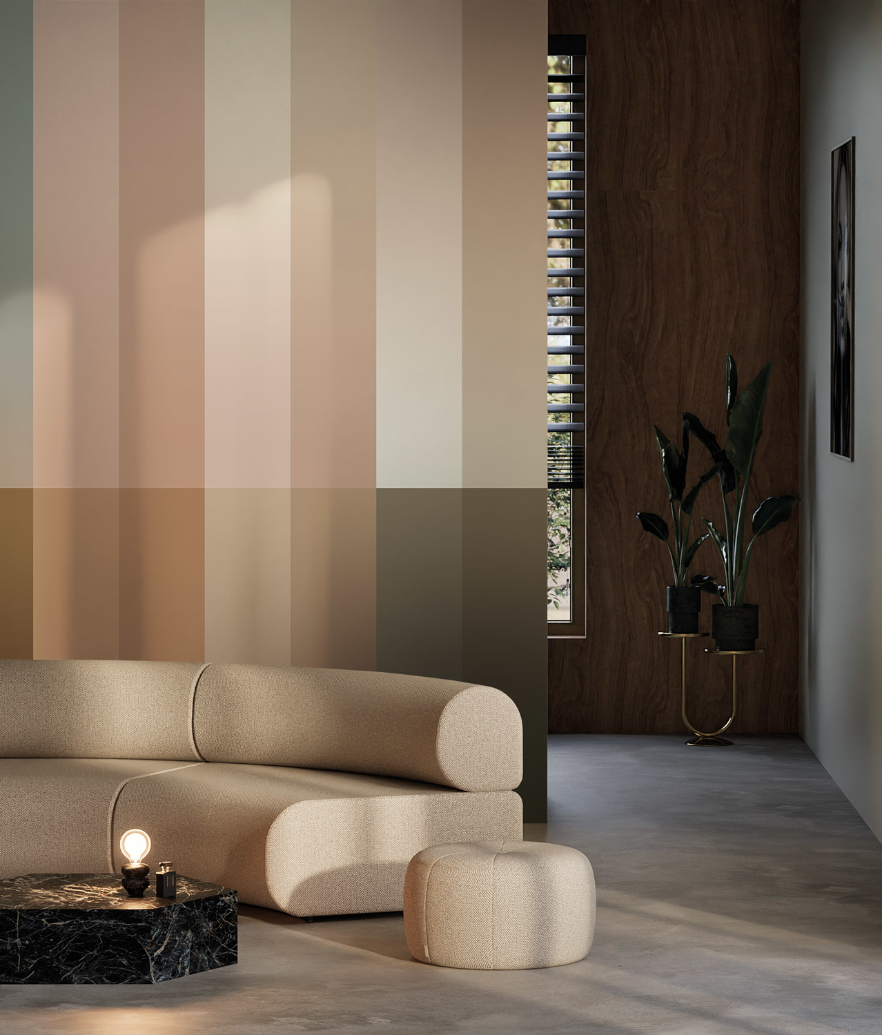 Wandbild Gradient Stripes Uyterlinde - 292 cm