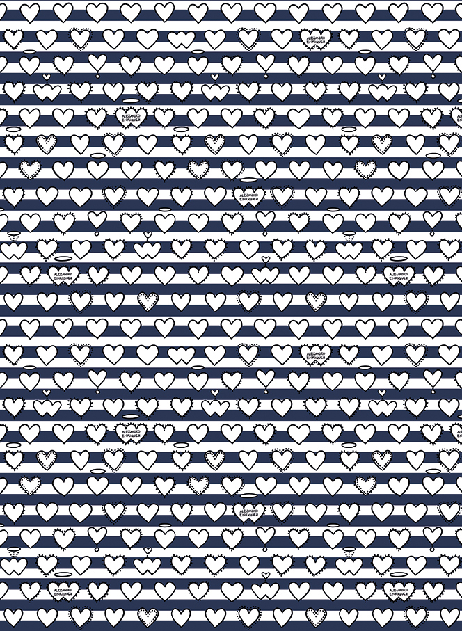 Tapete Righe Cuori - 25504