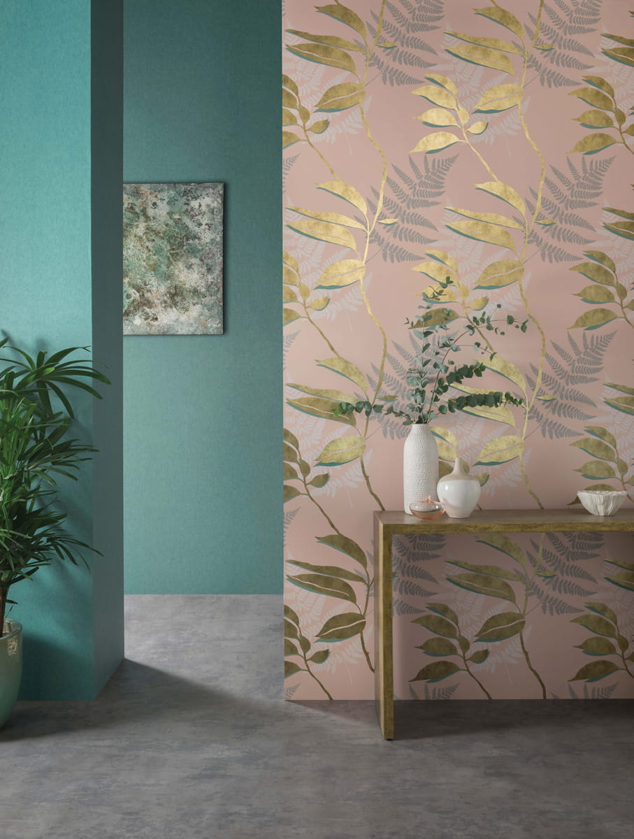 Tapete Feuille D Or - Blush / Gold