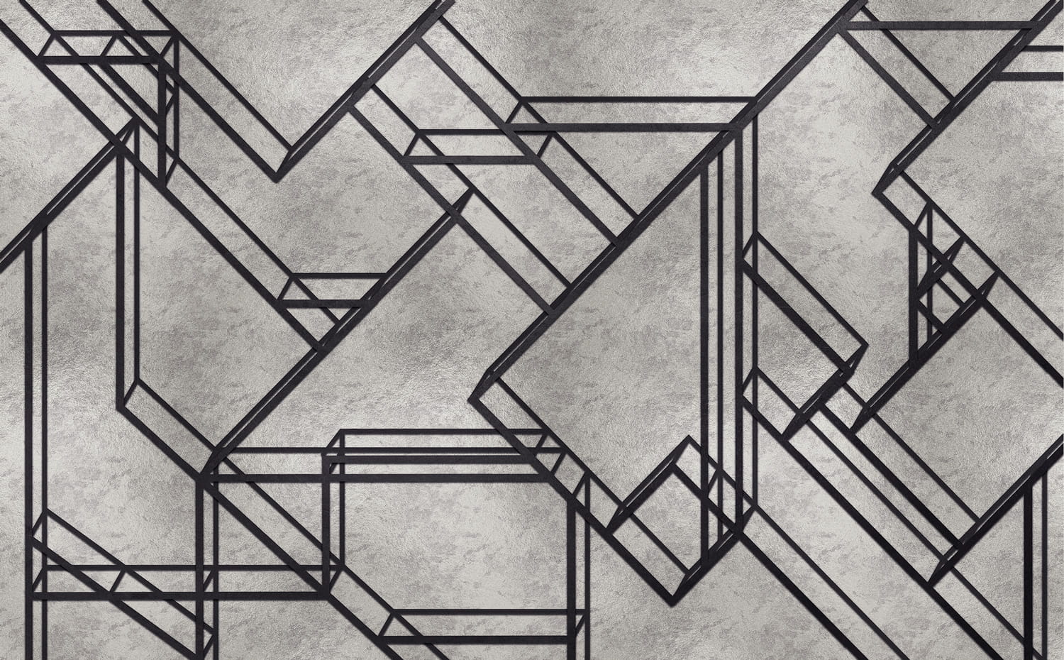 Wandbild L-Geometric Metallics - Silver