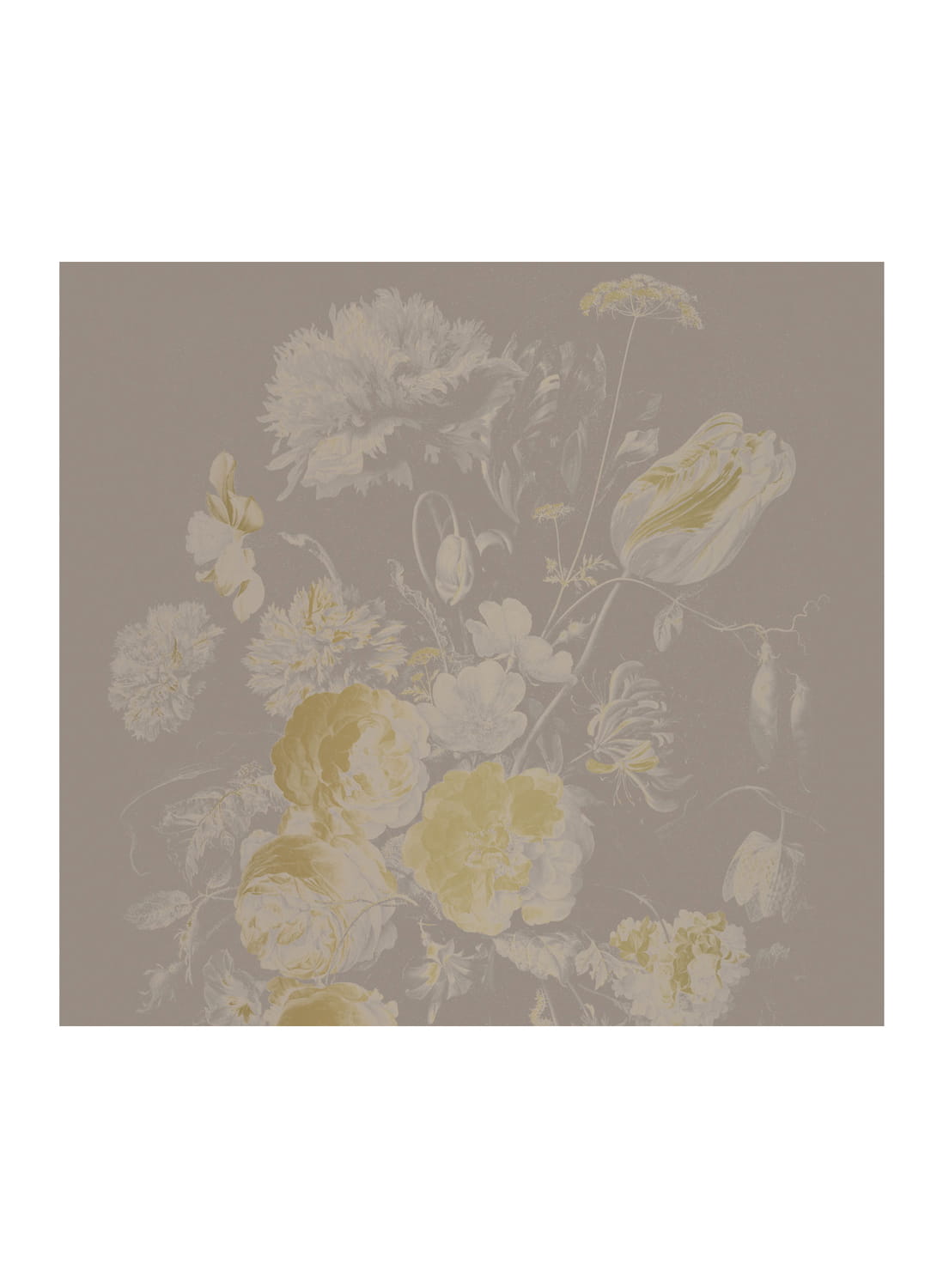 Wandbild Golden Age Flowers Gold 12 - L