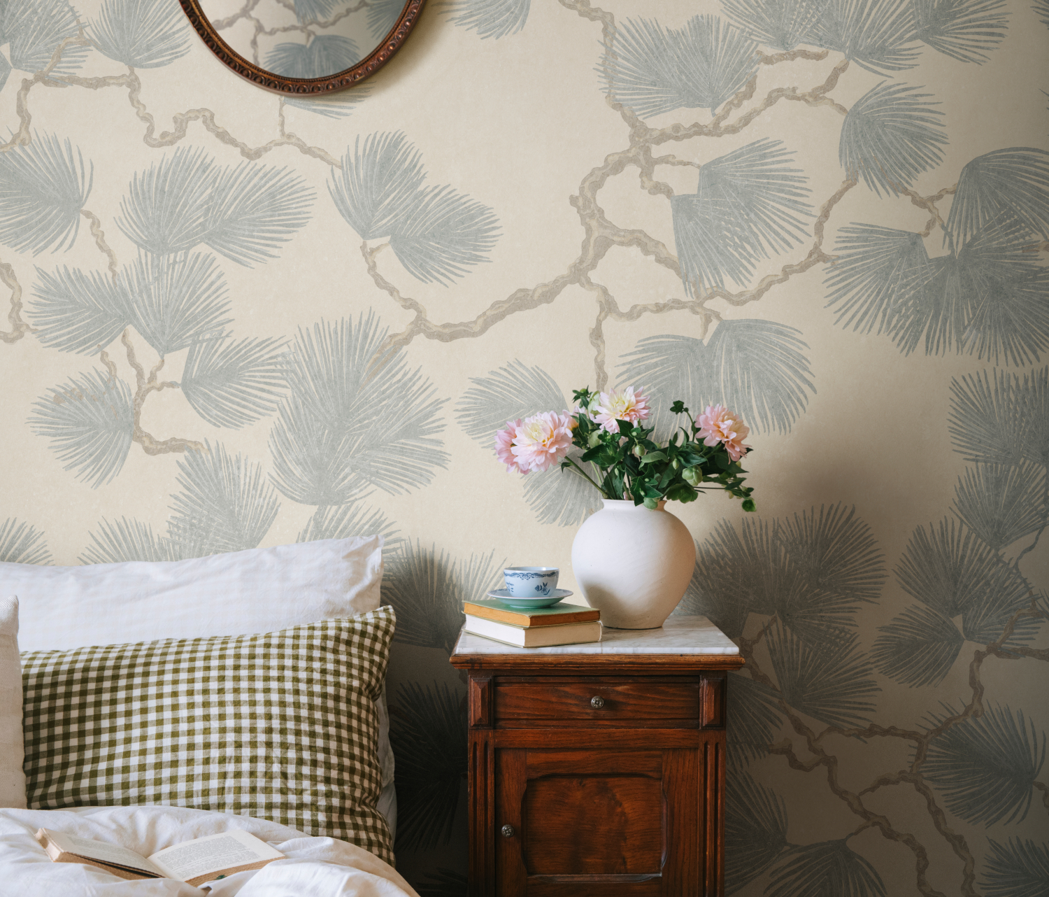 Wandbild Pine Mural - Misty Blue