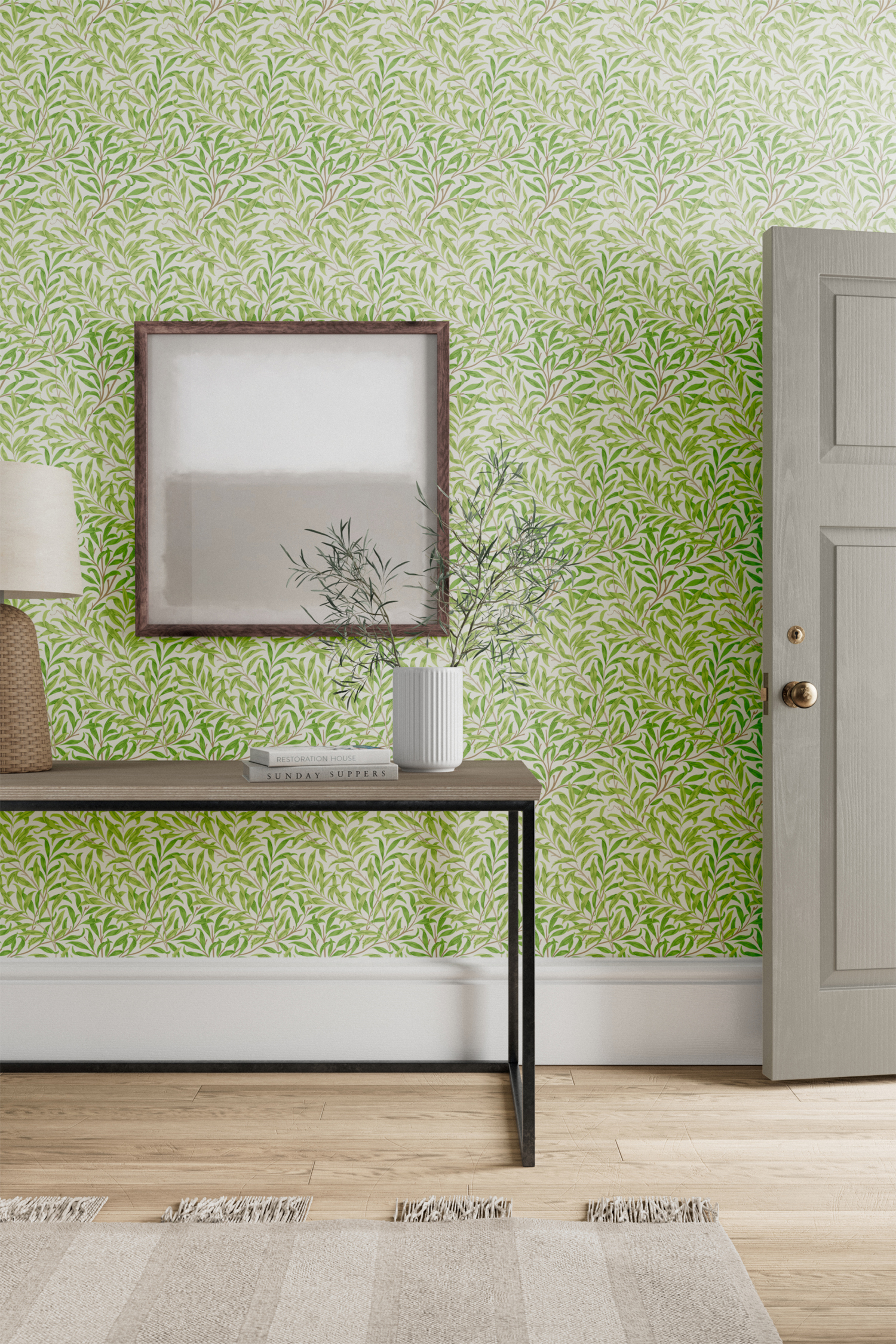 Tapete Simply Willow Boughs - Leaf Green