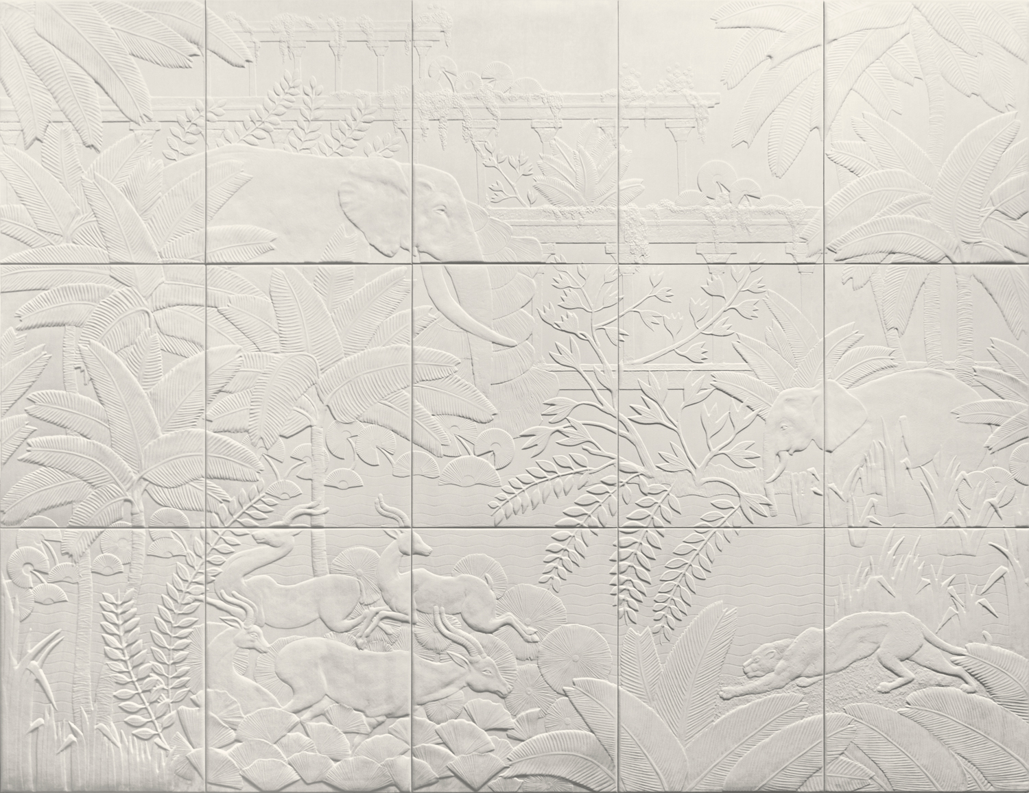 Wandbild Between Rivers - Ecru
