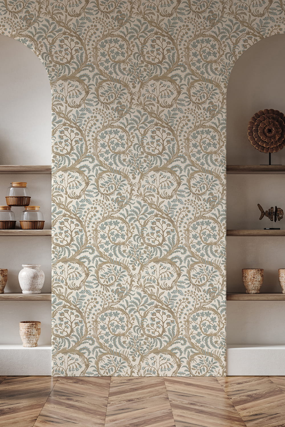 Tapete Butterrow - Soft Blue and Brown