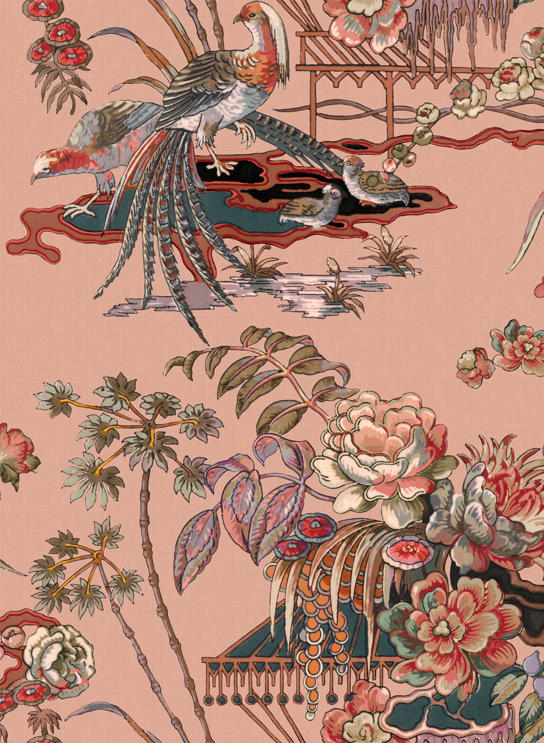 Tapete Sacred Pheasants - Rose