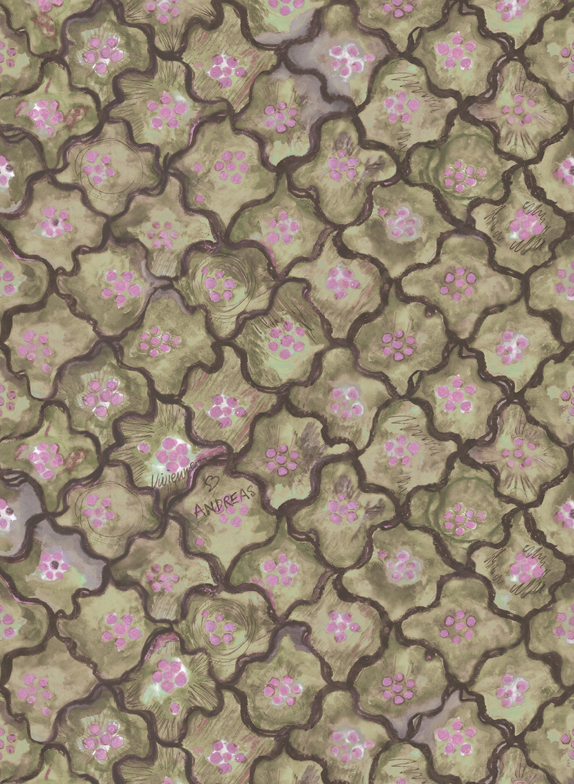 Carta da parati Vivienne Love Andreas - Moss & Thistle
