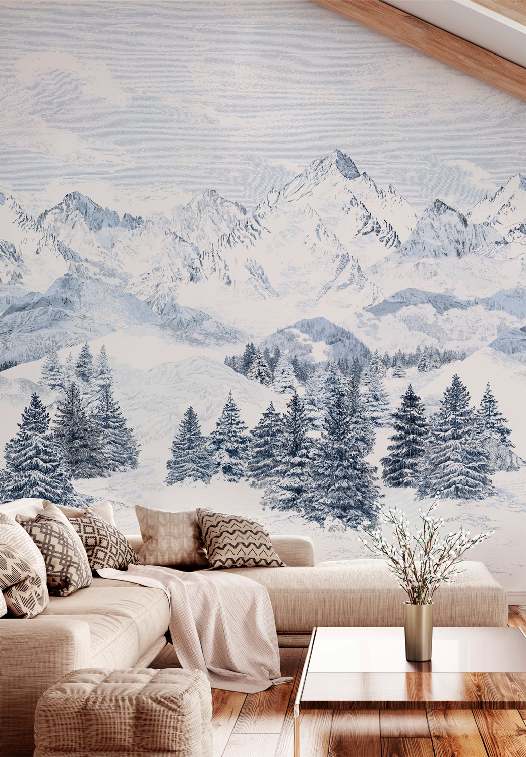 Wandbild Les Cimes Bleu - Panel A
