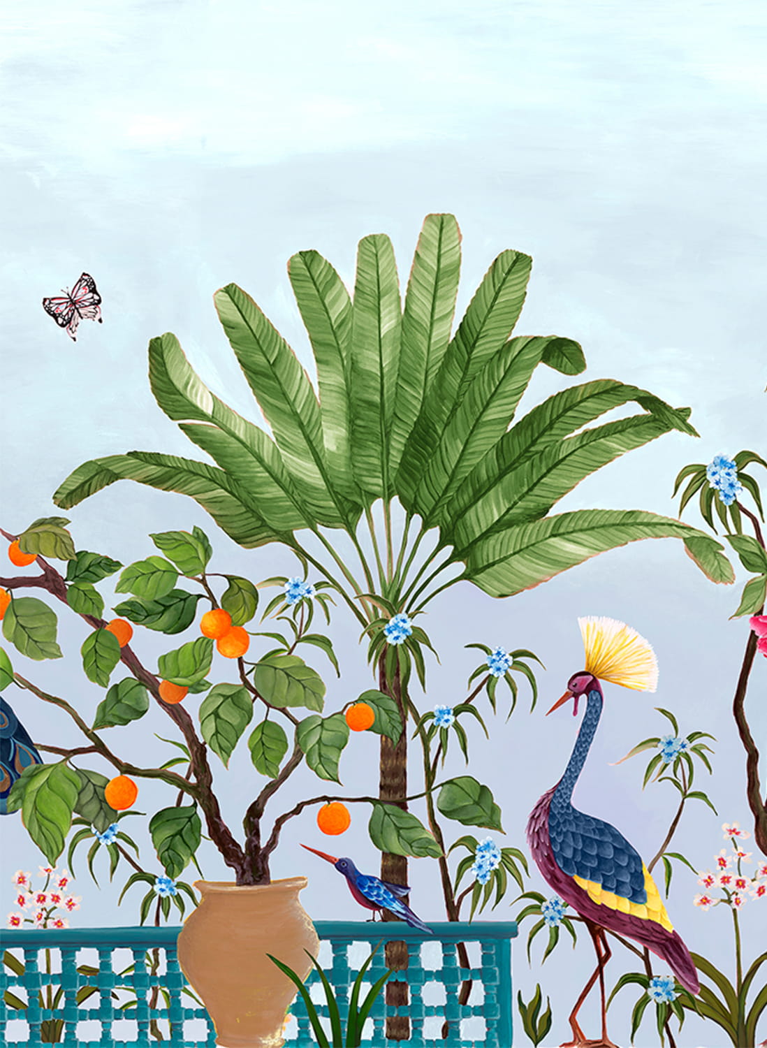 Wandbild Neo-Tea Garden - Blue
