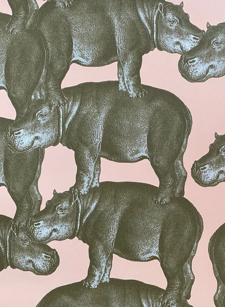 Papier peint Hippo - Pink