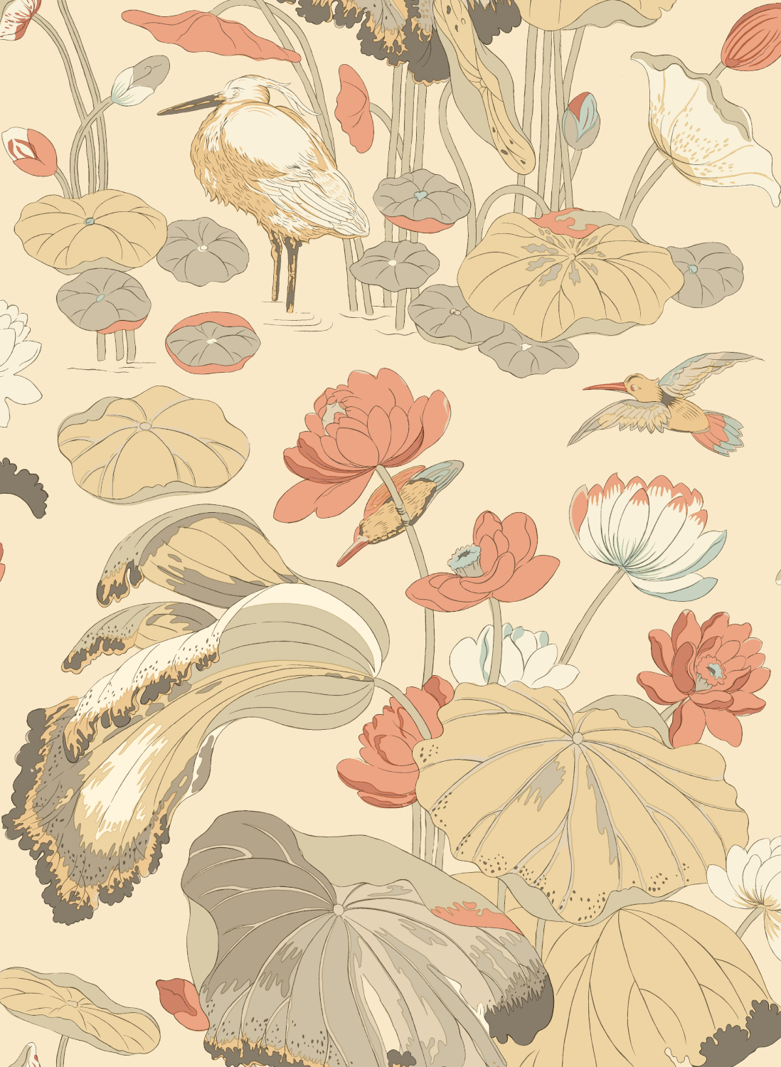 Tapete Nympheus - Parchment/ Blush