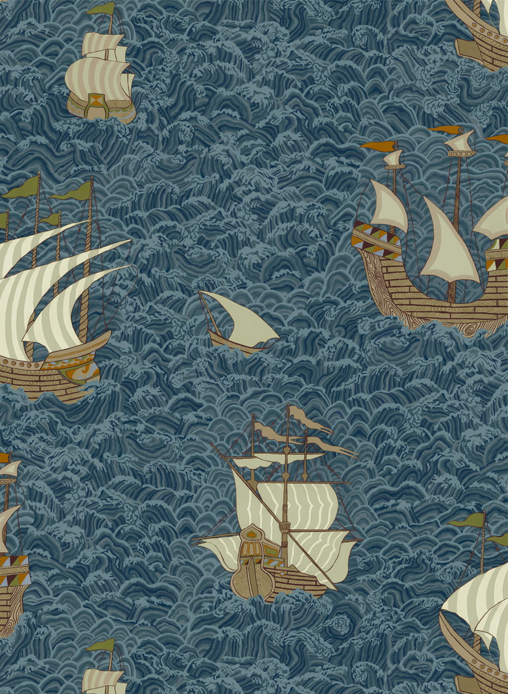 Tapete Ships - Dark Blue