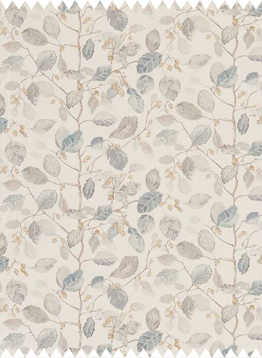 Stoff Woodland Berries - Grey/ Silver
