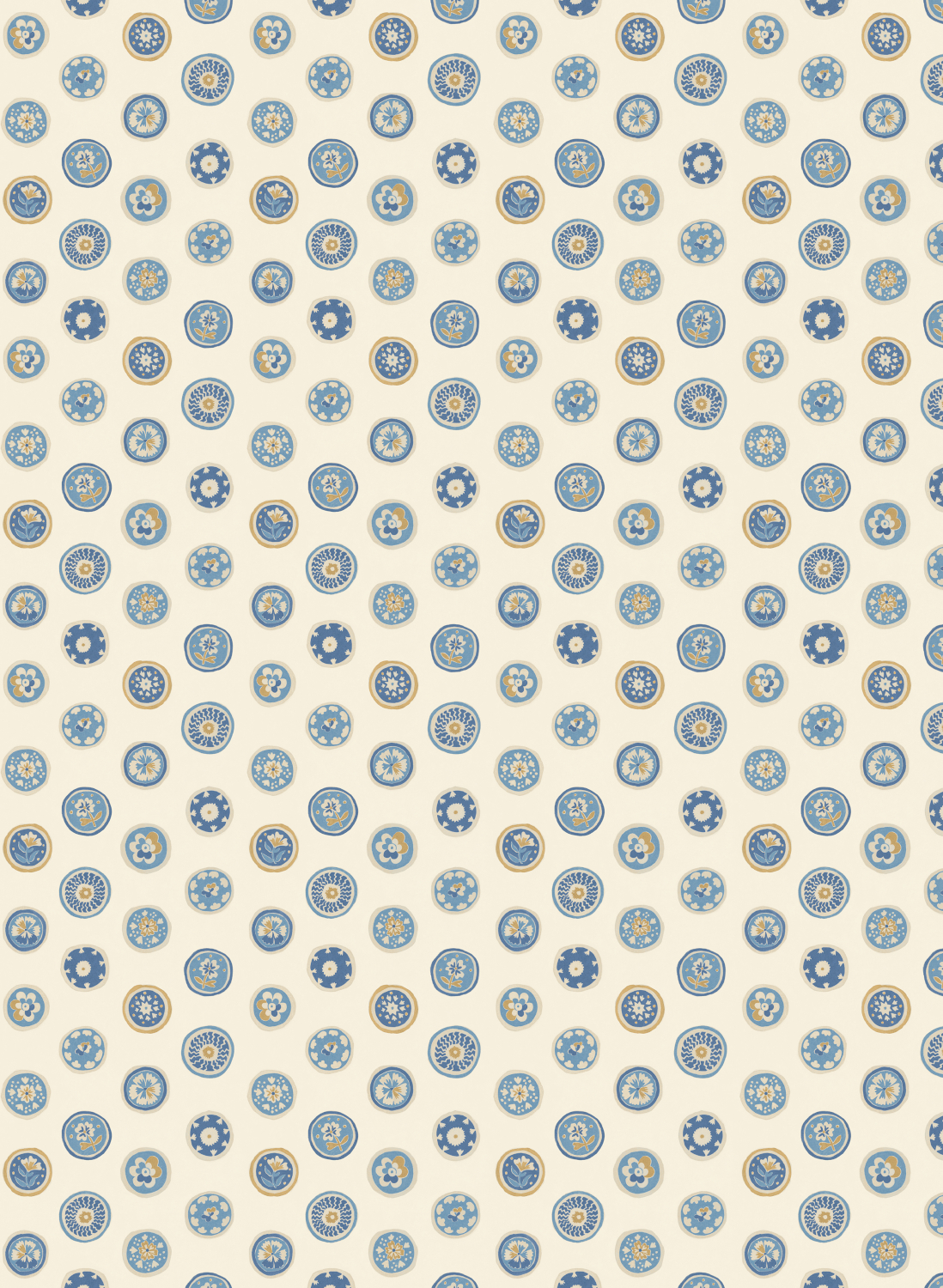 Papier peint Court Buttons - Blue