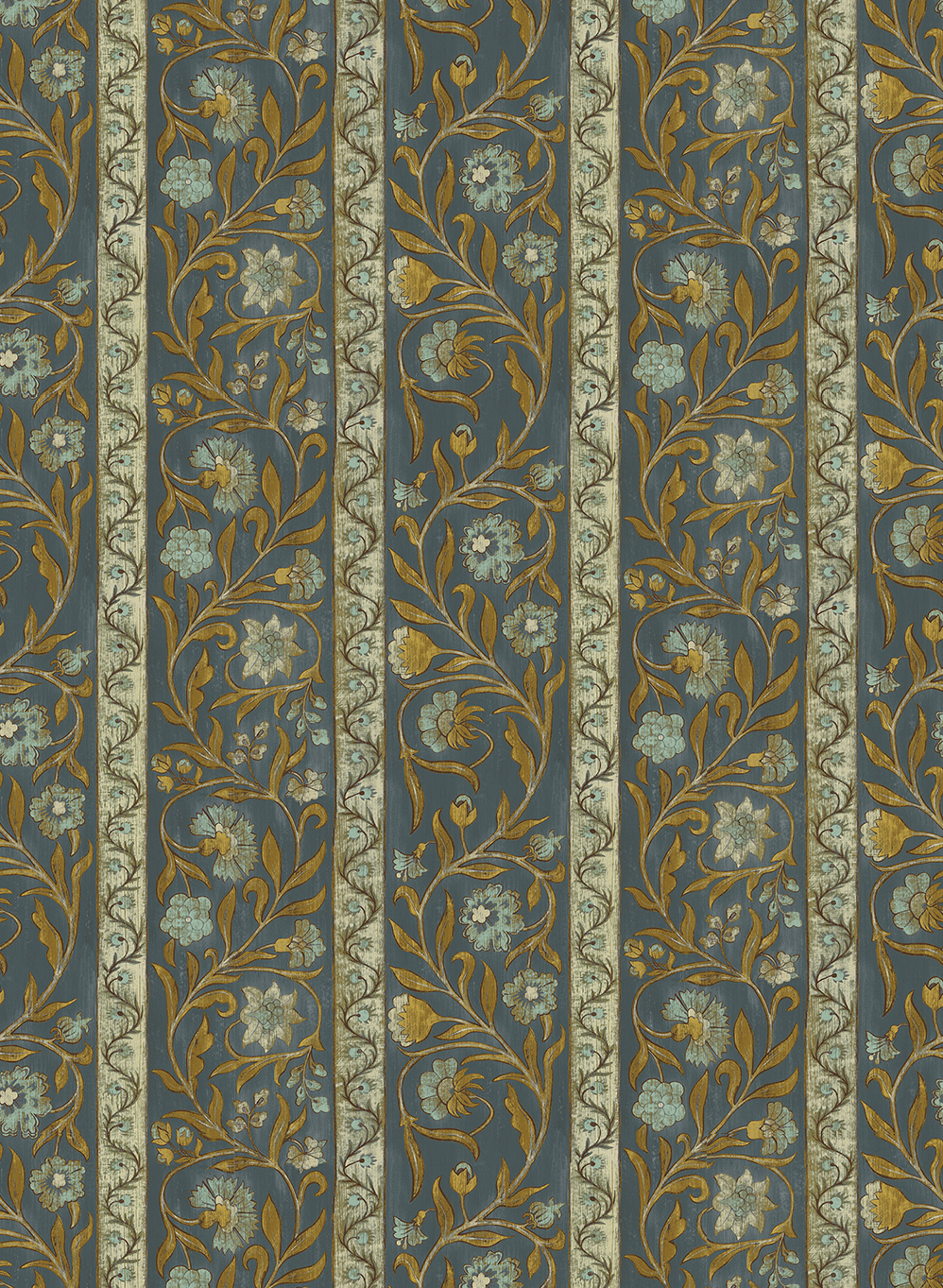Papier peint Potter Stripe - Blue and Olive