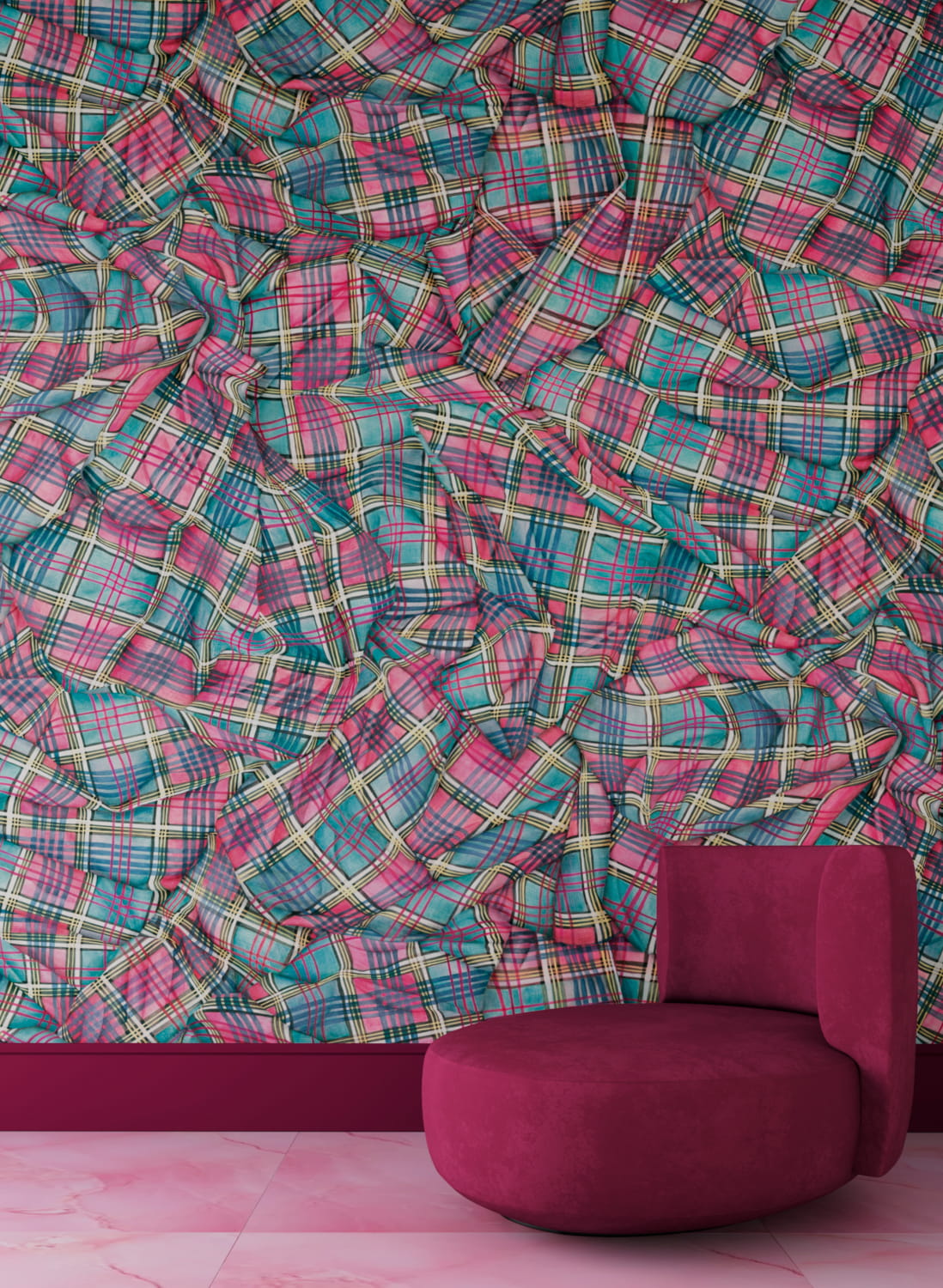 Carta da parati Draped Tartan