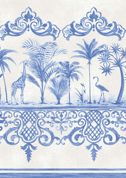 Tapete Bordüre Rousseau - Cobalt Blue