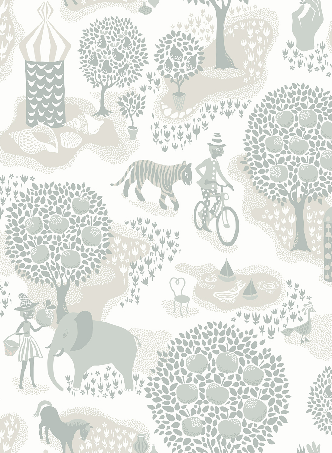 Tapete Jardin de la Vie - Dusty Blue