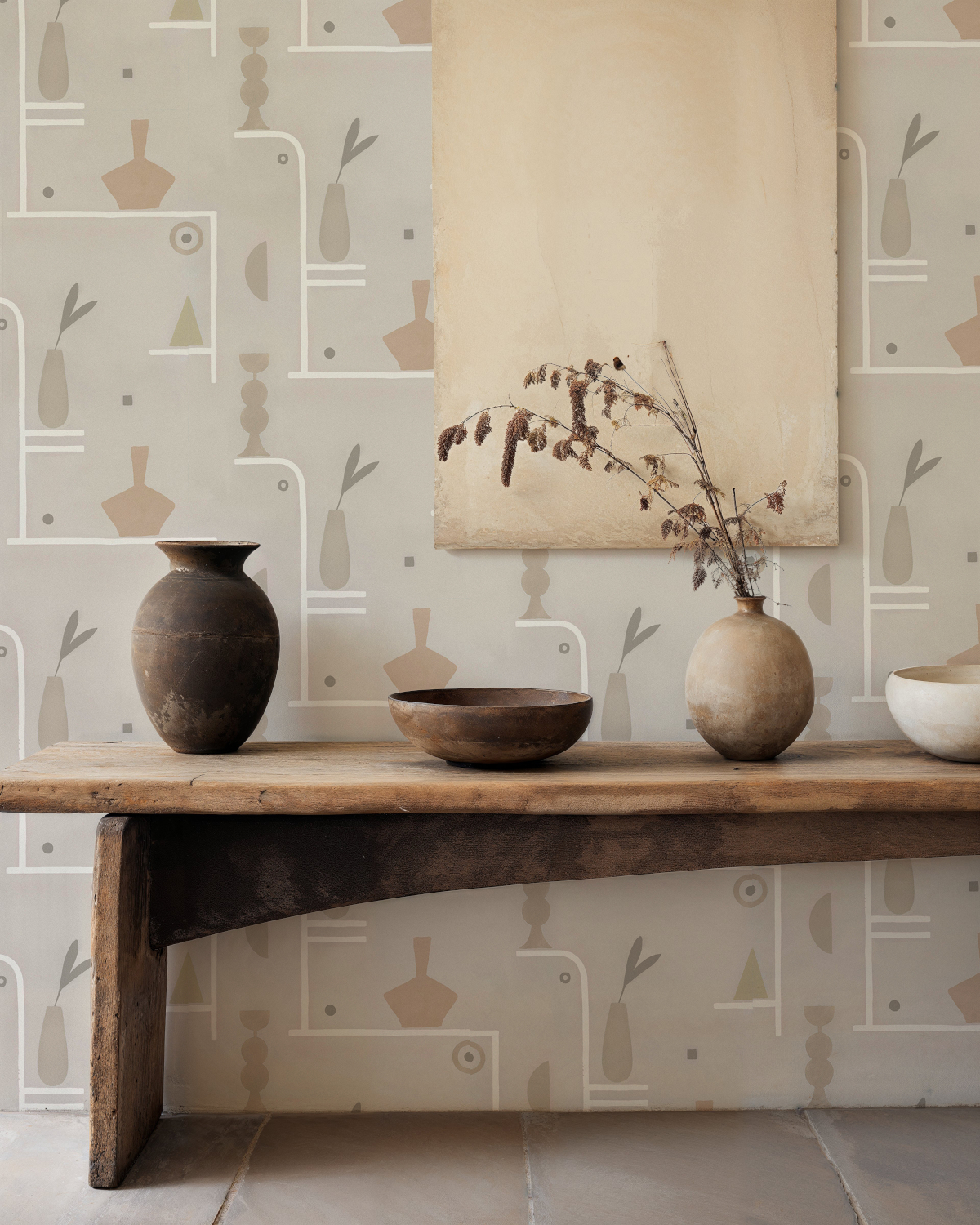 Tapete Archaeological Forms - Grey
