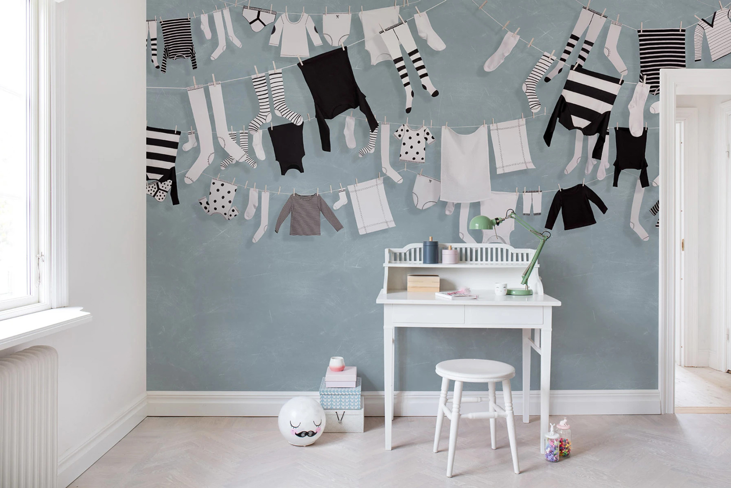Wandbild Laundry Day - Blue