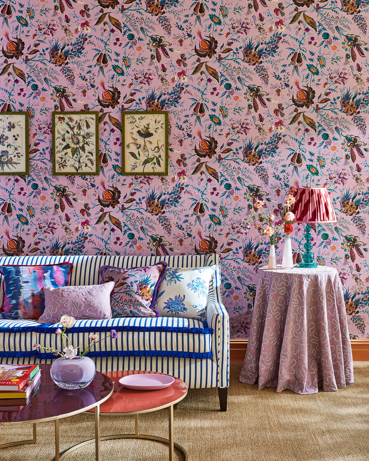 Tapete Wonderland Floral - Amethyst/ Lapis/ Ruby