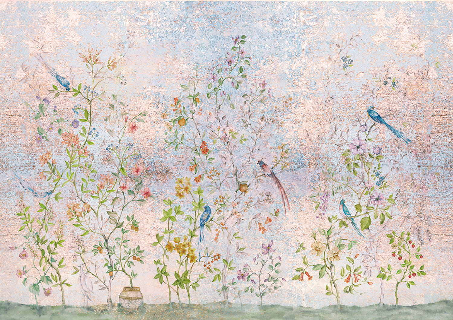 Wandbild Tea Garden - Gold