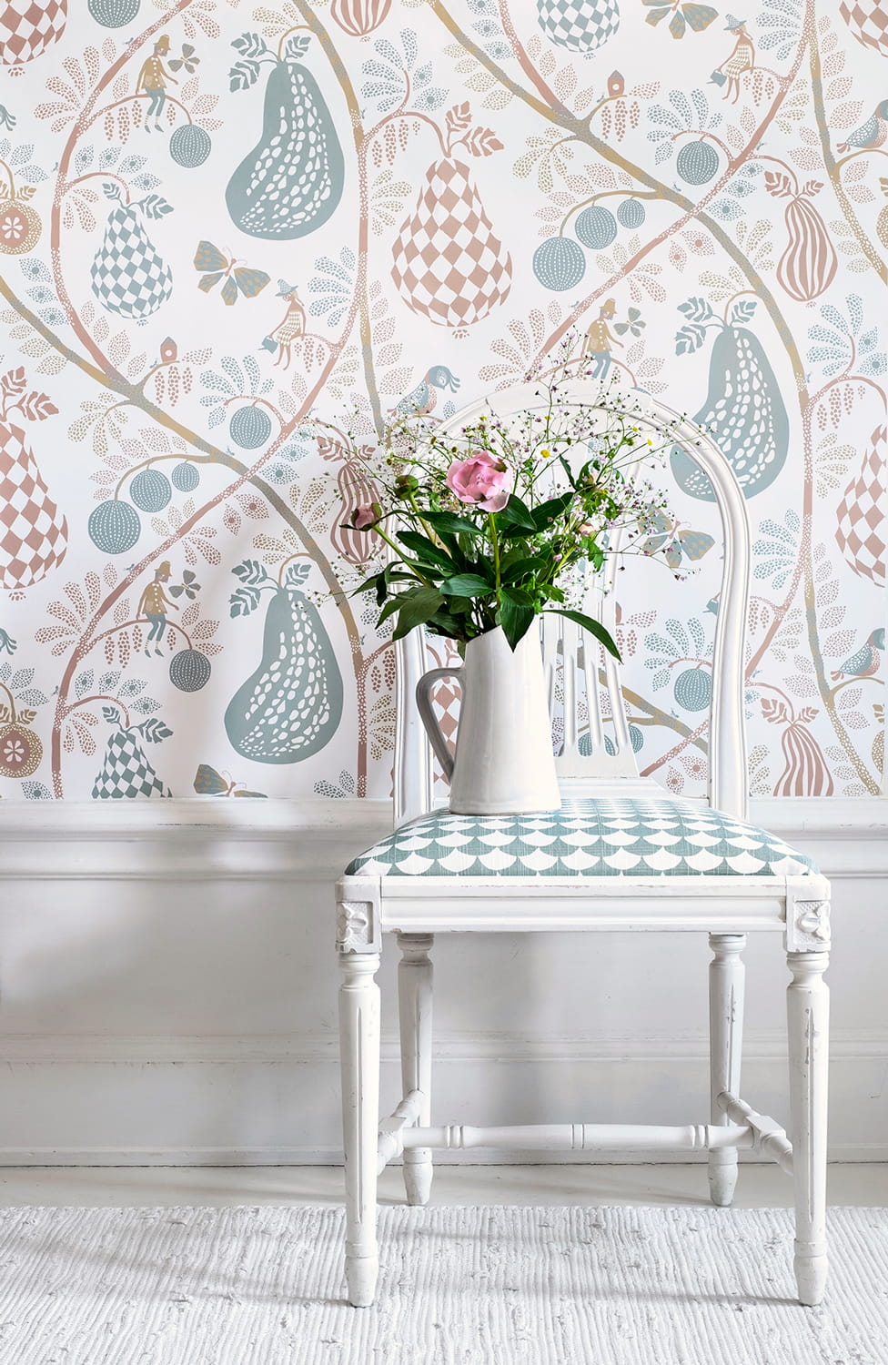 Tapete Fruit Garden - White/ Pastel