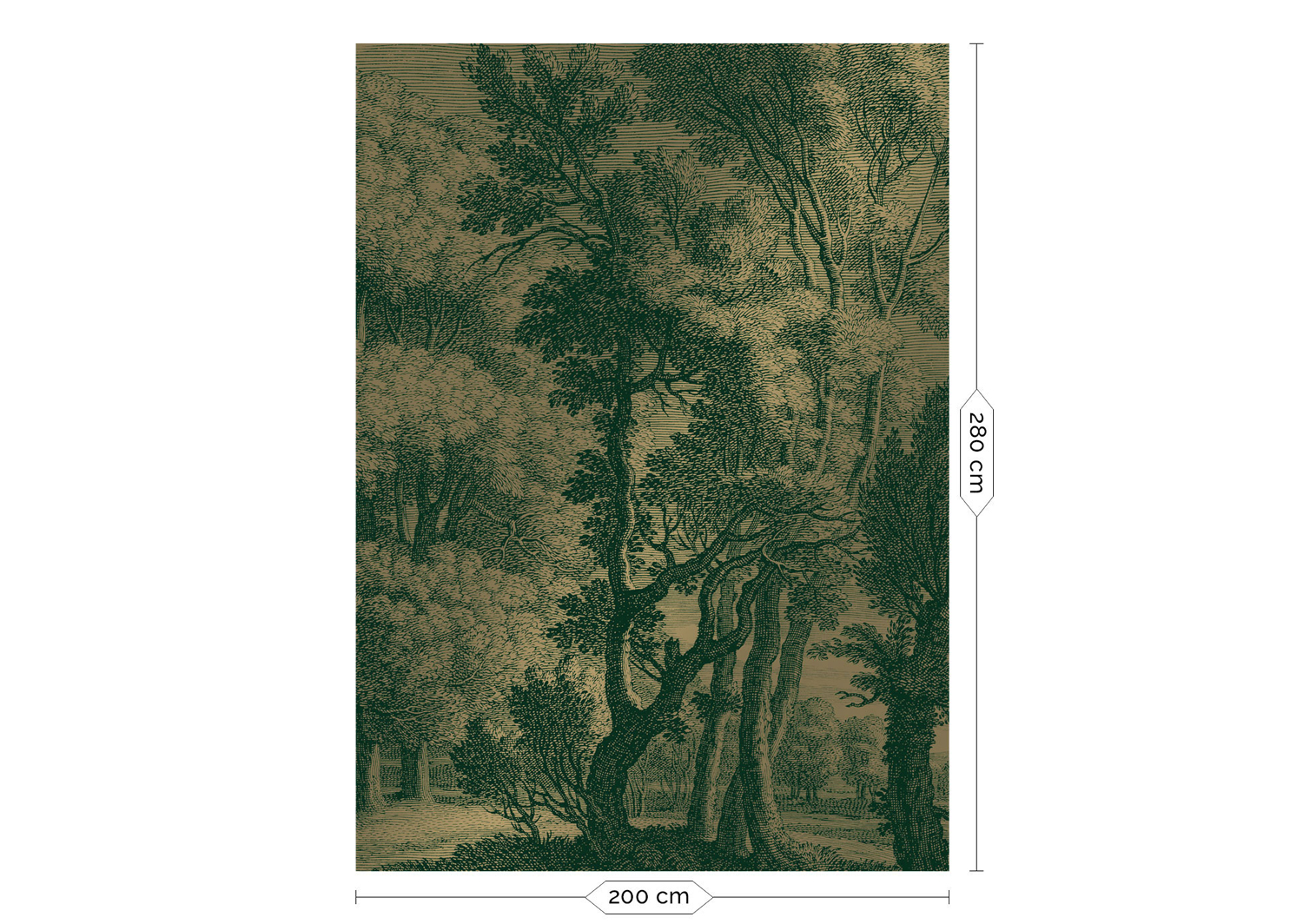 Wandbild Engraved Landscapes Gold 16 - M