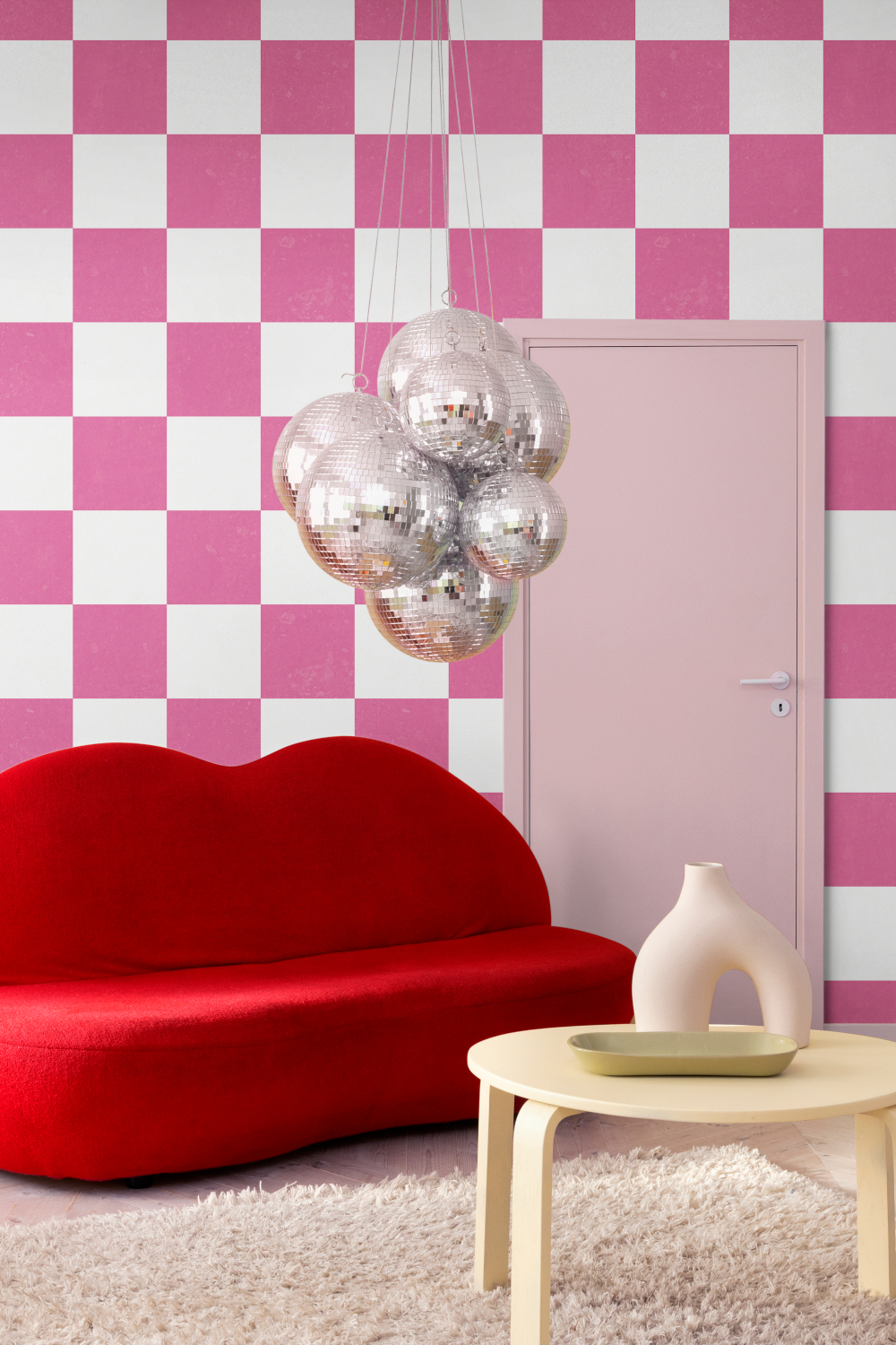 Wandbild Chess - Pink